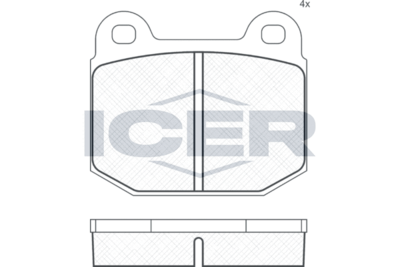 180170 ICER Комплект тормозных колодок, дисковый тормоз