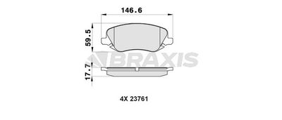 AB0441 BRAXIS Комплект тормозных колодок, дисковый тормоз