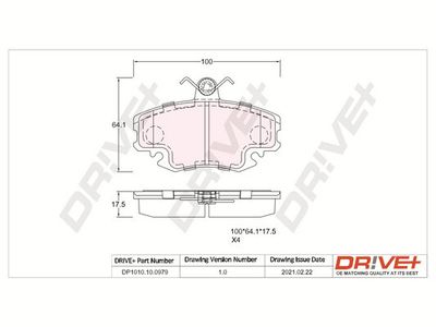 DP1010100979 Dr!ve+ Комплект тормозных колодок, дисковый тормоз