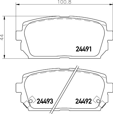 8DB355037571 HELLA Комплект тормозных колодок, дисковый тормоз