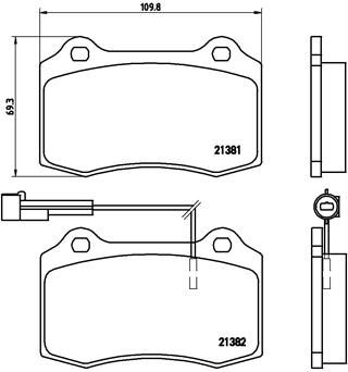 P23052 BREMBO Комплект тормозных колодок, дисковый тормоз