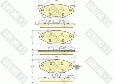 6140085 GIRLING Комплект тормозных колодок, дисковый тормоз