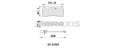 AB0525 BRAXIS Комплект тормозных колодок, дисковый тормоз
