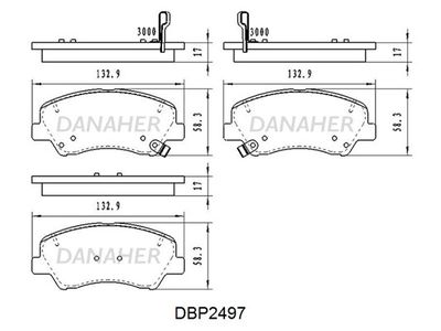 DBP2497 DANAHER Комплект тормозных колодок, дисковый тормоз