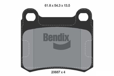 BPD1173 BENDIX Braking Комплект тормозных колодок, дисковый тормоз