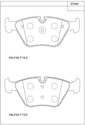 KD7404 ASIMCO Комплект тормозных колодок, дисковый тормоз