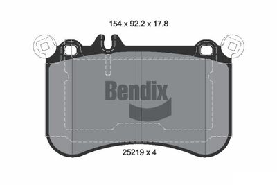 BPD2236 BENDIX Braking Комплект тормозных колодок, дисковый тормоз