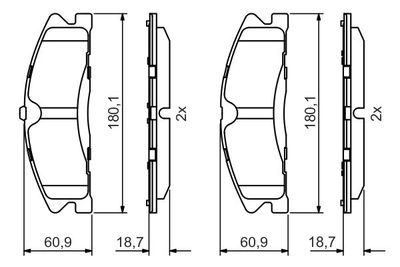 0986495399 BOSCH Комплект тормозных колодок, дисковый тормоз