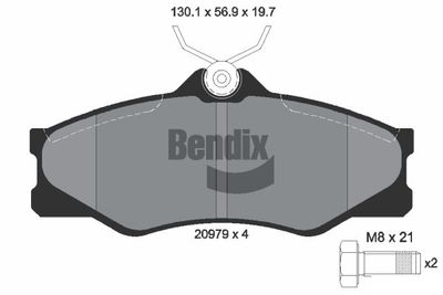 BPD1738 BENDIX Braking Комплект тормозных колодок, дисковый тормоз