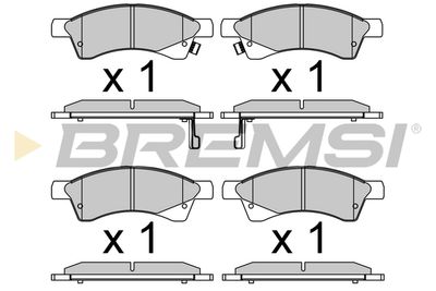 BP3746 BREMSI Комплект тормозных колодок, дисковый тормоз