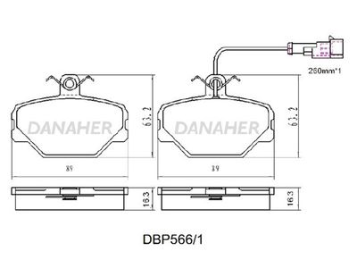 DBP5661 DANAHER Комплект тормозных колодок, дисковый тормоз