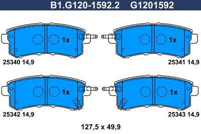 B1G12015922 GALFER Комплект тормозных колодок, дисковый тормоз
