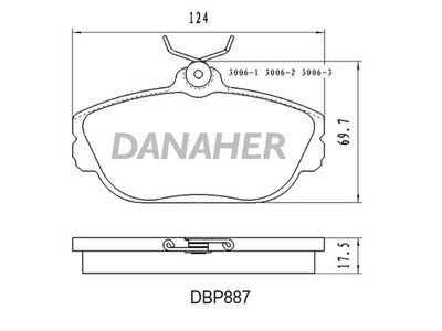 DBP887 DANAHER Комплект тормозных колодок, дисковый тормоз