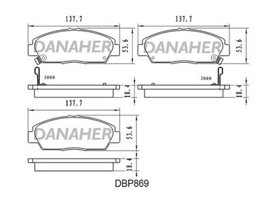 DBP869 DANAHER Комплект тормозных колодок, дисковый тормоз