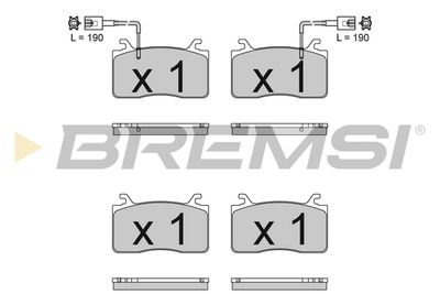 BP3833 BREMSI Комплект тормозных колодок, дисковый тормоз