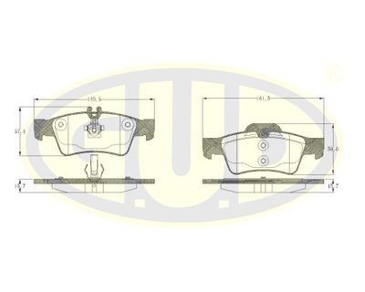 GBP880142 G.U.D. Комплект тормозных колодок, дисковый тормоз