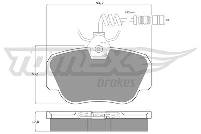 TX10381 TOMEX Brakes Комплект тормозных колодок, дисковый тормоз