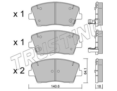 11680 TRUSTING Комплект тормозных колодок, дисковый тормоз