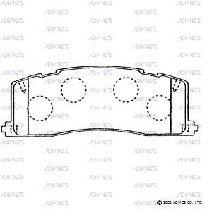 A2N047 ADVICS Комплект тормозных колодок, дисковый тормоз