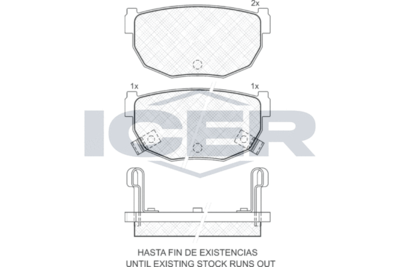 180646 ICER Комплект тормозных колодок, дисковый тормоз