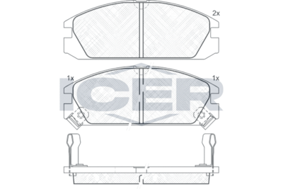 180750 ICER Комплект тормозных колодок, дисковый тормоз