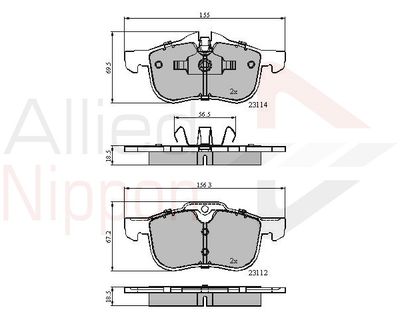 ADB0898 COMLINE Комплект тормозных колодок, дисковый тормоз