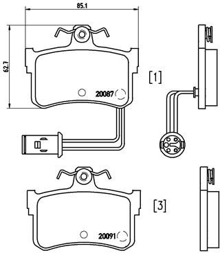 P28015 BREMBO Комплект тормозных колодок, дисковый тормоз