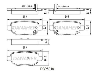 DBP5019 DANAHER Комплект тормозных колодок, дисковый тормоз