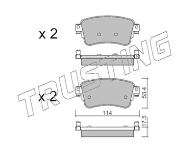 11080 TRUSTING Комплект тормозных колодок, дисковый тормоз