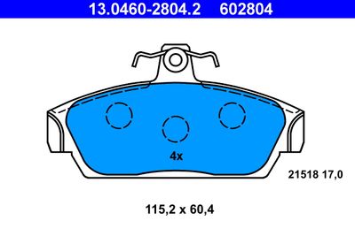13046028042 ATE Комплект тормозных колодок, дисковый тормоз