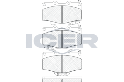 141025 ICER Комплект тормозных колодок, дисковый тормоз
