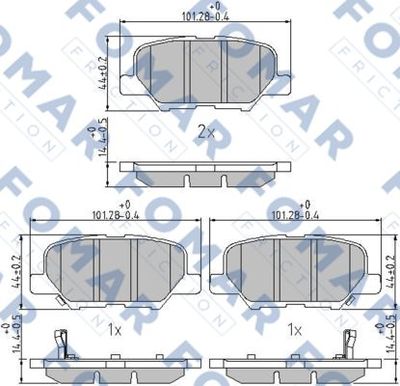 FO249781 FOMAR Friction Комплект тормозных колодок, дисковый тормоз