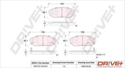 DP1010100137 Dr!ve+ Комплект тормозных колодок, дисковый тормоз