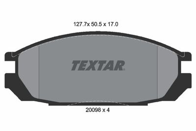 2009801 TEXTAR Комплект тормозных колодок, дисковый тормоз