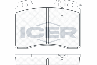 180861200 ICER Комплект тормозных колодок, дисковый тормоз