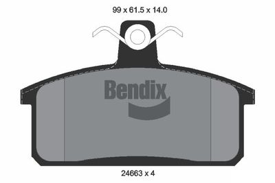 BPD2183 BENDIX Braking Комплект тормозных колодок, дисковый тормоз