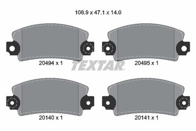 2049401 TEXTAR Комплект тормозных колодок, дисковый тормоз