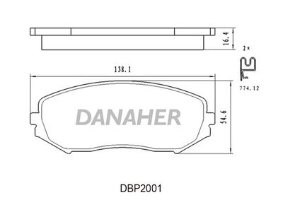 DBP2001 DANAHER Комплект тормозных колодок, дисковый тормоз