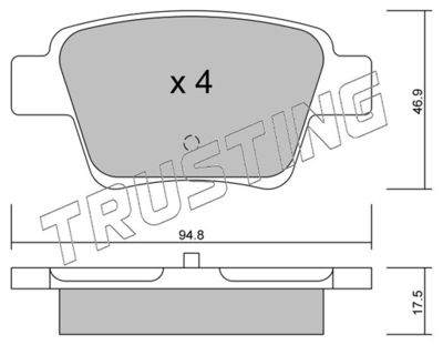 6550 TRUSTING Комплект тормозных колодок, дисковый тормоз