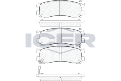181382 ICER Комплект тормозных колодок, дисковый тормоз