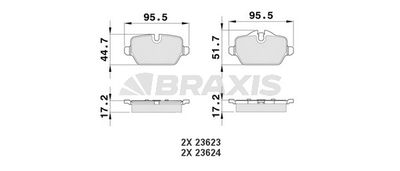 AA0133 BRAXIS Комплект тормозных колодок, дисковый тормоз