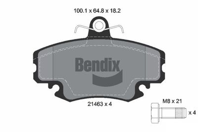 BPD1468 BENDIX Braking Комплект тормозных колодок, дисковый тормоз