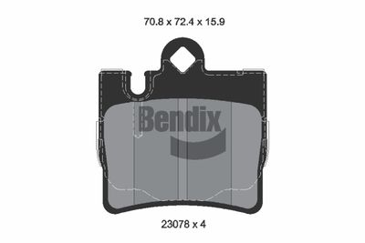 BPD1911 BENDIX Braking Комплект тормозных колодок, дисковый тормоз