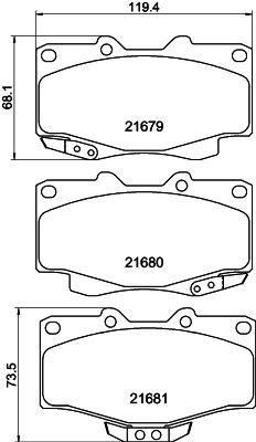 8DB355029511 HELLA PAGID Комплект тормозных колодок, дисковый тормоз