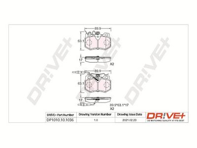 DP1010101036 Dr!ve+ Комплект тормозных колодок, дисковый тормоз