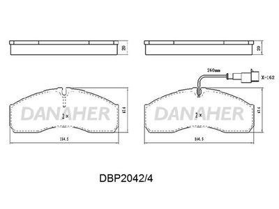 DBP20424 DANAHER Комплект тормозных колодок, дисковый тормоз