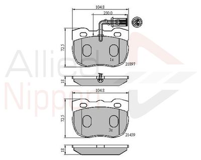 ADB1401 COMLINE Комплект тормозных колодок, дисковый тормоз