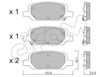 82212780 CIFAM Комплект тормозных колодок, дисковый тормоз