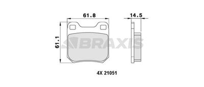 AA0468 BRAXIS Комплект тормозных колодок, дисковый тормоз