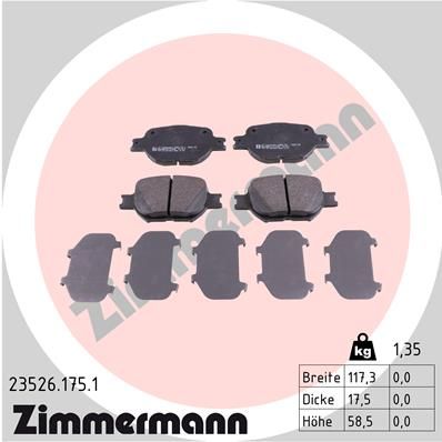 235261751 ZIMMERMANN Комплект тормозных колодок, дисковый тормоз